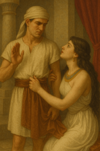 Joseph being tempted by potiphar's wife