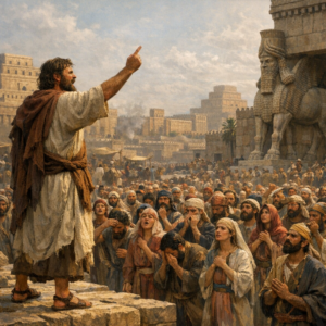 Jonah Preaching At Niniveh