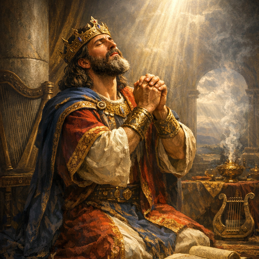 King david praying