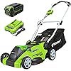 Greenworks 40V 16 Cordless Lawn Mower, Lightweight Electric Push Mower with 4.0Ah Battery & Charger, Quiet Walk Behind Mower for Small-Mid Yards & Backyard Lawn Maintenance