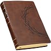 KJV Holy Bible, Giant Print Full-size Red Letter Edition, Thumb Index Tabs & Ribbon Marker, King James Version, Vegan Leather, Crown of Thorns, Brown 14 pt. Type (KJV Full Size GP Editions)